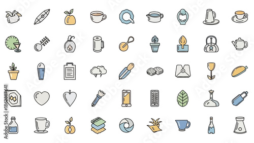 Collection of colorful icons for business and daily life
