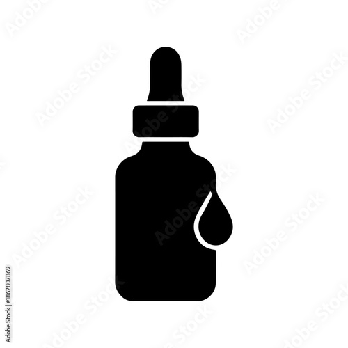 Dropper bottle icon for essential oil, serum, medicine and skincare set