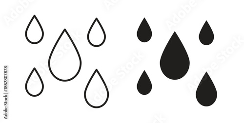 Raindrops icons linear icon. Line with Editable stroke. monochrome icon