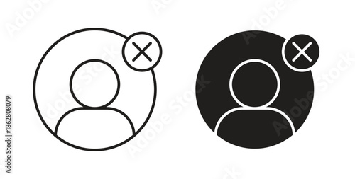 Remove user icons linear icon. Line with Editable stroke. monochrome icon