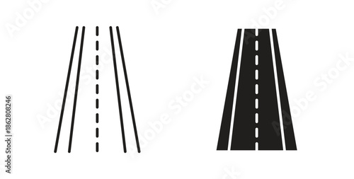 Road icons linear icon. Line with Editable stroke. monochrome icon