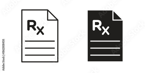 RX icons linear icon. Line with Editable stroke. monochrome icon