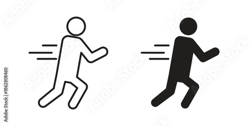 Running icons linear icon. Line with Editable stroke. monochrome icon