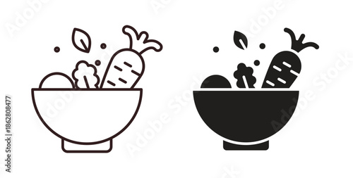 Salad icons linear icon. Line with Editable stroke. monochrome icon