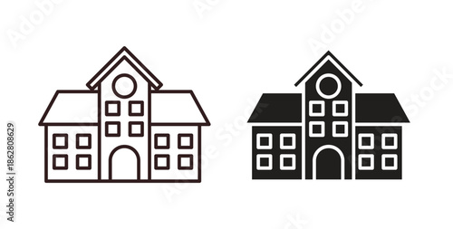 school icons linear icon. Line with Editable stroke. monochrome icon