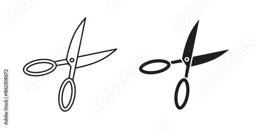 Scissors icons linear icon. Line with Editable stroke. monochrome icon