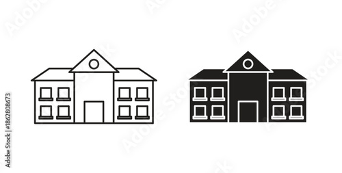 school icons linear icon. Line with Editable stroke. monochrome icon