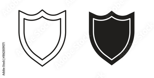 Shield icons linear icon. Line with Editable stroke. monochrome icon