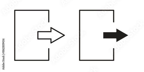 Sign out icons linear icon. Line with Editable stroke. monochrome icon