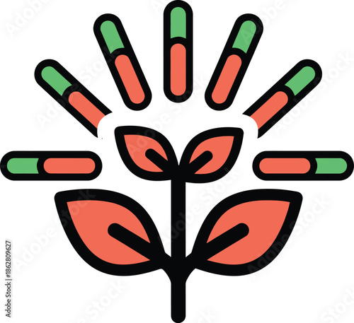 Plant with Capsules Representing Growth and Medicine