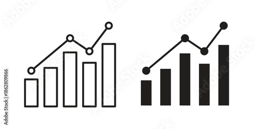 Stats icons linear icon. Line with Editable stroke. monochrome icon