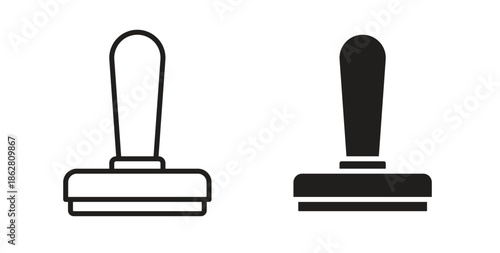 Stamp icons linear icon. Line with Editable stroke. monochrome icon