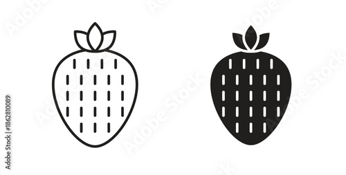 Strawberry icons linear icon. Line with Editable stroke. monochrome icon