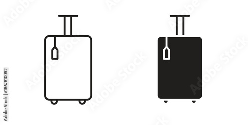 Suitcase icons linear icon. Line with Editable stroke. monochrome icon