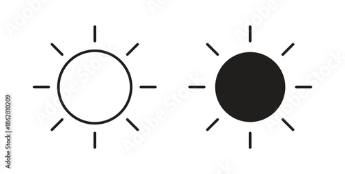 Sun icons linear icon. Line with Editable stroke. monochrome icon