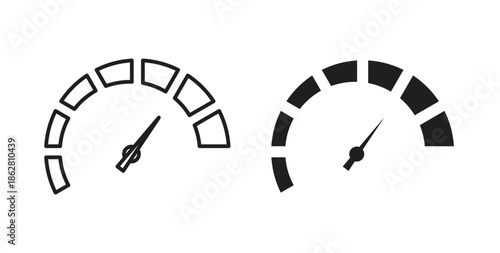 Tachometer icons linear icon. Line with Editable stroke. monochrome icon