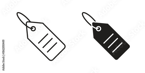 Tag icons linear icon. Line with Editable stroke. monochrome icon