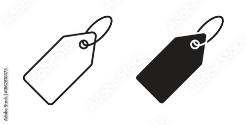 Tags icons linear icon. Line with Editable stroke. monochrome icon