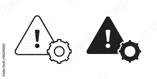 Technical warning icons linear icon. Line with Editable stroke. monochrome icon