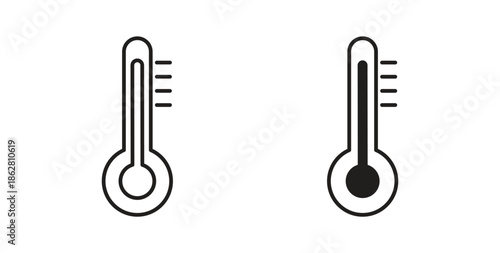 Temperature icons linear icon. Line with Editable stroke. monochrome icon