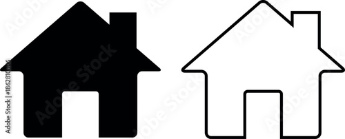 Home location icon flat illustration set logo