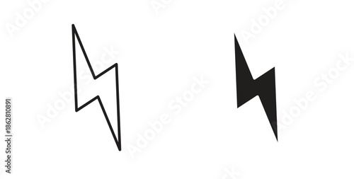 Thunder bolt icons linear icon. Line with Editable stroke. monochrome icon