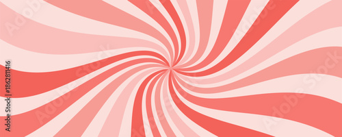 Swirl candy color background. Pink cream sunburst design, ice cream textured template.  Sweet rotating cartoon swirl or whirlpool. Great for banner, poster, flyer.