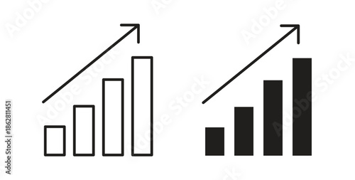 Trend Arrow icons linear icon. Line with Editable stroke. monochrome icon