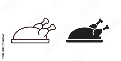 Turkey icons linear icon. Line with Editable stroke. monochrome icon