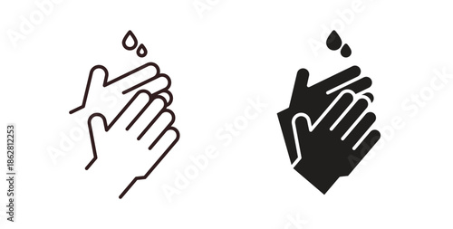 Wash your hands icons linear icon. Line with Editable stroke. monochrome icon