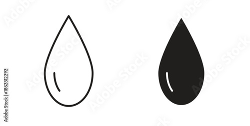 Water drop icons linear icon. Line with Editable stroke. monochrome icon
