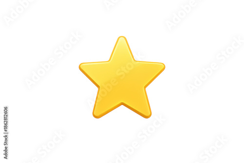 Golden star 3d icon symbolizing excellence, premium service, ranking, and positive review, ready for use