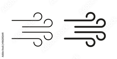 Wind icons linear icon. Line with Editable stroke. monochrome icon