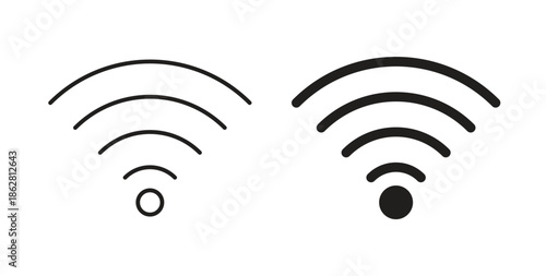 Wifi icons linear icon. Line with Editable stroke. monochrome icon