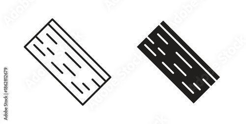 Wood board icons linear icon. Line with Editable stroke. monochrome icon