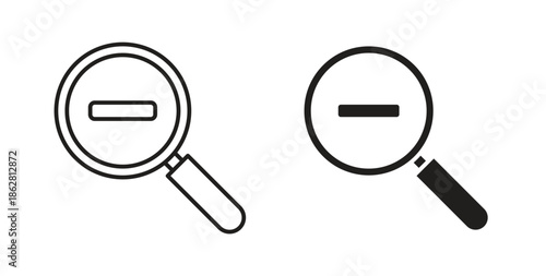 Zoom out icons linear icon. Line with Editable stroke. monochrome icon