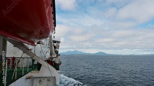 Cruising through the Kuril Islands on a Journey Across the Ocean Waves