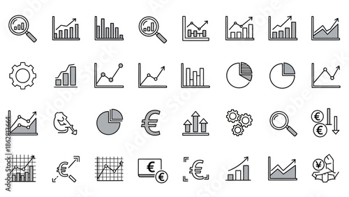 Business finance icons and symbols.