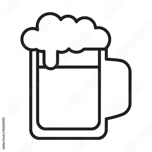 Closeup of Beer Mug with Foam.