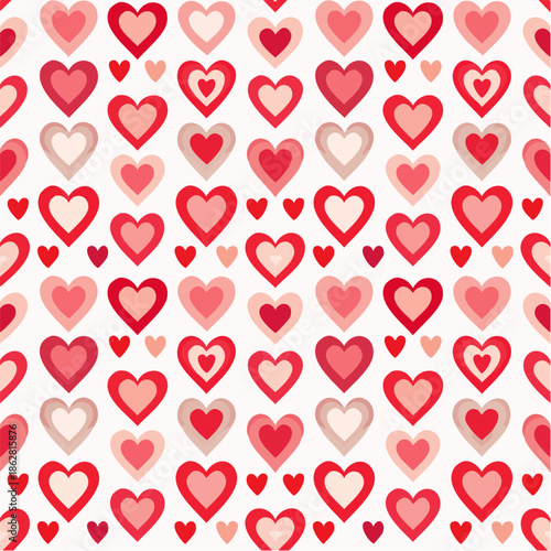 Seamless repeating heart pattern in flat vector style, perfect for Valentine’s Day designs, packaging, textile, wrapping paper, backgrounds, and romantic themed projects. Clean solid colors with simpl