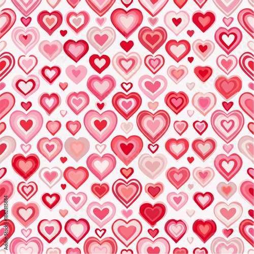 Seamless repeating heart pattern in flat vector style, perfect for Valentine’s Day designs, packaging, textile, wrapping paper, backgrounds, and romantic themed projects. Clean solid colors with simpl
