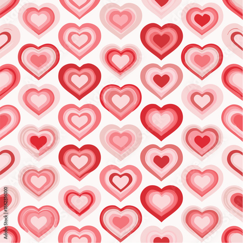 Seamless repeating heart pattern in flat vector style, perfect for Valentine’s Day designs, packaging, textile, wrapping paper, backgrounds, and romantic themed projects. Clean solid colors with simpl