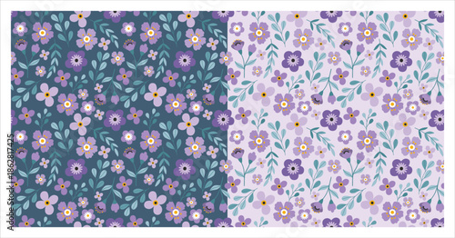 Spring flowers seamless pattern for wallpaper, wrapping paper, textile prints, bedding, packaging, digital paper, etc.