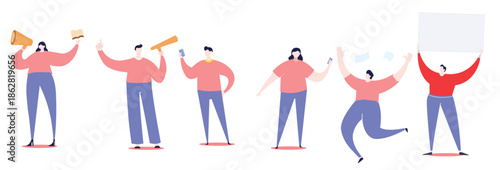  flat design of man and woman marketing illustration 