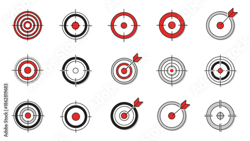 Collection of various target icons.