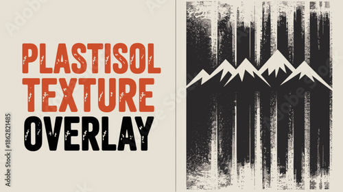 Textured Mountain Silhouette with Plastisol Overlay