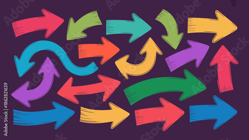 Vibrant Colorful Arrows Pointing in Different Directions
