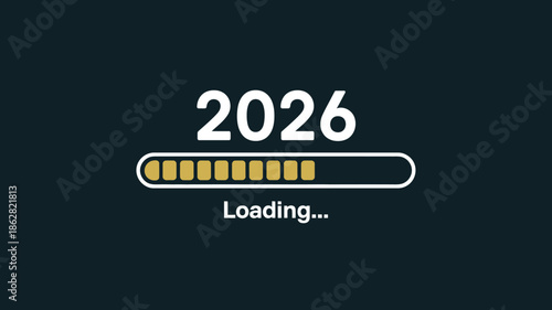 Loading Bar with Year 2026 on Dark Background