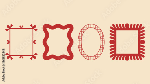 Vibrant Red Frame and Border Designs for Crafting and Scrapbooking