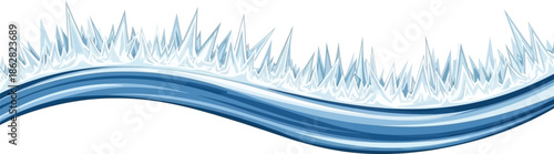 Abstract cool blue wave design with icy elements for winter holiday themes